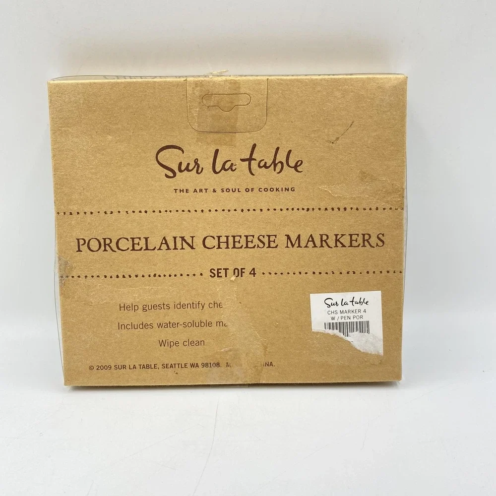 Sur La Table Porcelain Cheese Markers Set Of‎ 4 With Pen